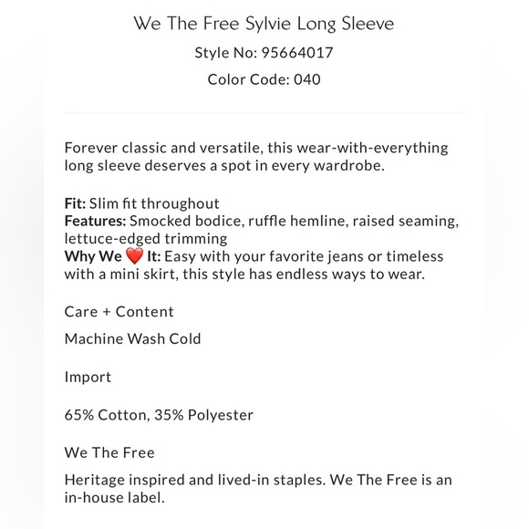 Free People We The Free Sylvie Long Sleeve NWT dark denim blue small medium - Picture 4 of 5